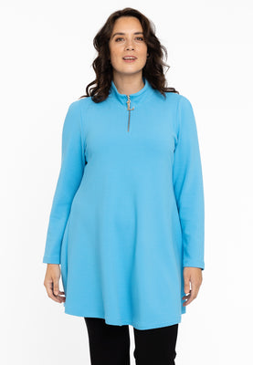 Tunic wide bottom DIAGONAL - light blue - #1