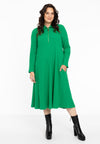 Long dress zipper RIB - green 