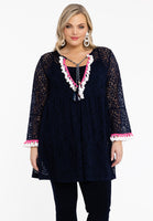 Tunic pom-pom LACE - blue - #1