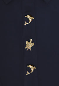 Tunic wide bottom buttons DOLCE - blue - #5