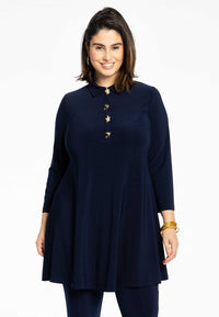 Tunic wide bottom buttons DOLCE - blue - #1