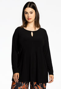 Tunic flare front slit DOLCE - black - #1