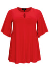 Tunic wide bottom slit DOLCE - red - #4