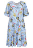 Dress double v-neck BLOOMING - light blue - #4