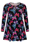 Tunic wide bottom BUTTERFLIES - black - #4