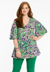 Tunic flare cold shoulder TIFFANY - green