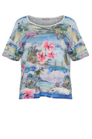 Shirt wide tropical - blue - #2