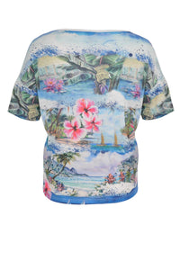 Shirt wide tropical - blue - #3