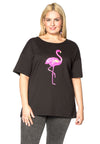 Shirt wide flamingo - black 