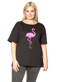 Shirt wide flamingo - black - #1