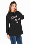 Sweater hooded Close to - black