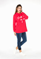 Sweater hooded Close to - red  - #2