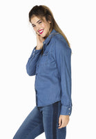 Blouse denim stretch - indigo - #1