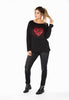 Shirt wide glitter love - black  - #2