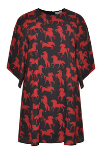 Dress wide sleeves HORSES - black - #4