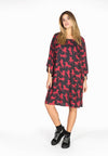 Dress wide sleeves HORSES - black 