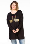 Sweater beaded swans - black