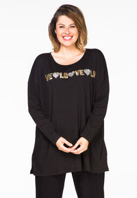 Shirt wide LOVE LOVE - black - #1
