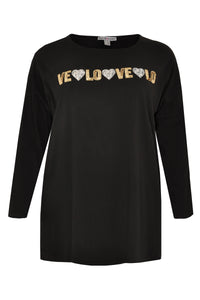 Shirt wide LOVE LOVE - black - #4