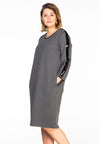 Dress sequin stripe INTERLOCK - grey
