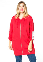 Jacket sweat long zipper - red  - #1