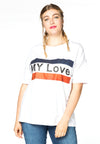 Shirt wide MY LOVE - white