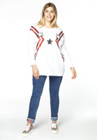 Shirt wide long sleeve STARS - white  - #2