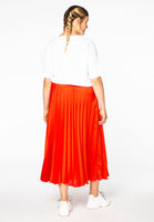 Skirt satin plissé - red  - #3