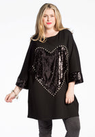 Tunic INTERLOCK heart - black  - #1