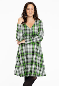 Dress A-line NEON CHECK - black - #1