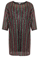 Dress sequins RAINBOW - black  - #4