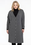 Cardigan long knitted - grey 