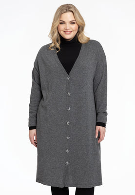 Cardigan long knitted - grey  - #1