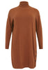 Dress high neck knitted - brown - #4