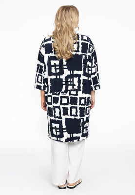 Tunic wide straight ABSTRACT - blue - #3