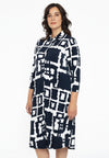 Dress button midi ABSTRACT - blue