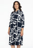 Dress button midi ABSTRACT - blue