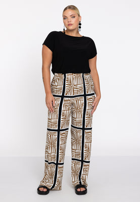 Trousers straight TILES - ecru - #1