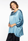 Blouse short SILK - blue