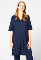 Tunic buttoned side INTERLOCK - blue - #1