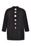 Jacket buttoned LINEN - black - #4