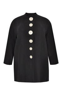 Jacket buttoned LINEN - black - #4