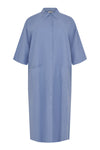 Blouse inserts slits LINEN - indigo - #4
