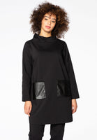 Tunic fake leather pockets - black  - #1