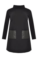 Tunic fake leather pockets - black  - #4