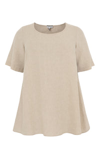 Tunic flare LINEN - brown - #4