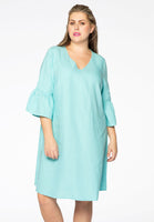 Dress frill sl. LINEN - blue - #1