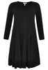 Dress a-symmetric frill - black - #4