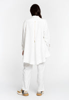 Blouse zipper LINEN - white  - #3