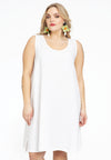 Tunic A-line sleeveless LINEN - white 